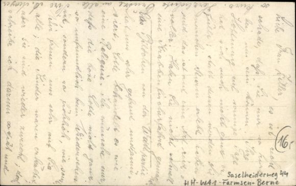 Photo Postcard Hamburg Wandsbek Farmsen Berne, house Saselheider Weg 44, back, wheelbarrow