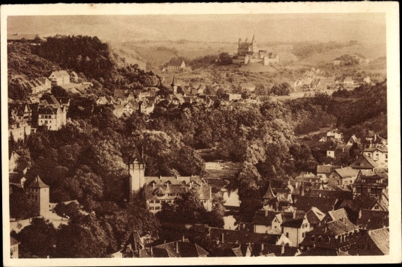 Postcard Schwäbisch Hall in Baden Württemberg, panorama from the place, WHW Das Schöne Deutschland, picture 51