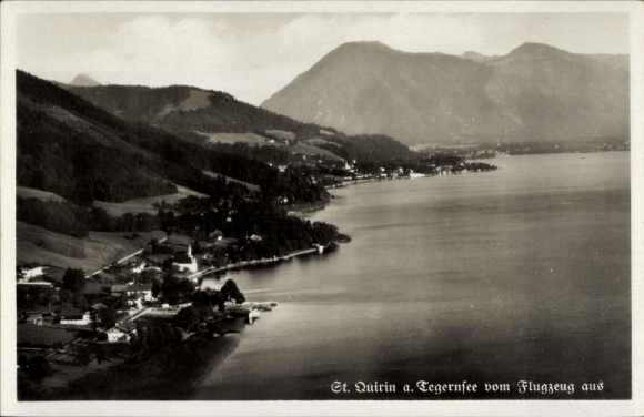 Postcard St. Quirin Gmund am Tegernsee Upper Bavaria, aerial photograph