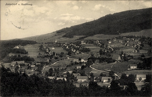 Ak Jonsdorf in der Oberlausitz Sachsen, Blick auf Jonsdorf bei Buchberg, ländliche Szenerie, Häus