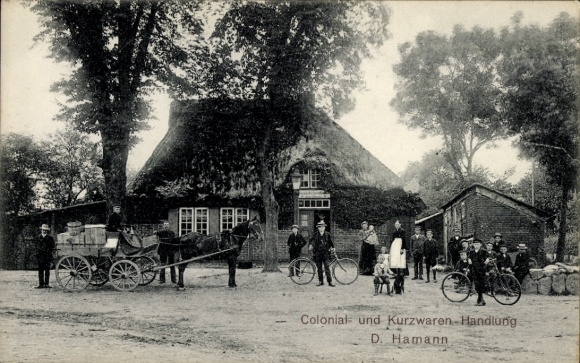 Ak Langwedel in Holstein, koloniale en fourniturenwinkel