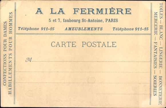 Artist Chromo-Litho Robida, Albert, Old Paris, Cour du Pre aux Clercs, A la Fermière