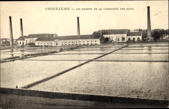 Postcard Choisy le Roi Val de Marne, the basins of the Water Company