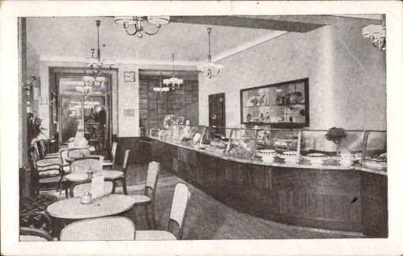 Postcard Dresden Neustadt, Confectionery Café Schmorl, Wilsdruffer Straße 21, Sales Room