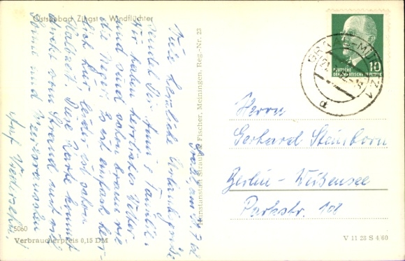 Postcard Ostseebad Zingst, wind refugee