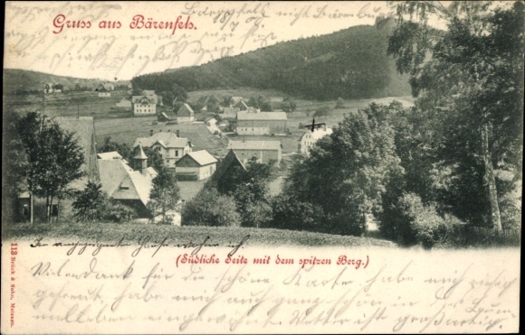 PC Bärenfels Altenberg in the Ore Mountains, greetings from the south, pointed mountain, beautiful cards