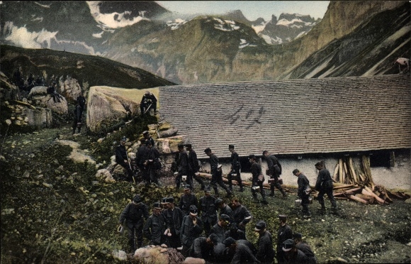 KP Armia szwajcarska, wojska górskie, zlewisko na Ruosalp, Cuvées d'eau a l'alpe Ruos