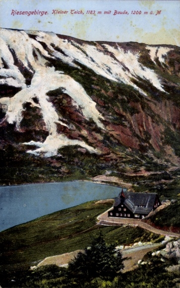 Postcard Karpacz Krummhübel Giant Mountains Silesia, Small Pond Chalet