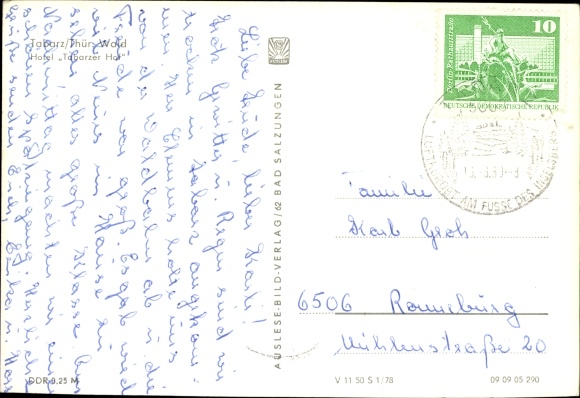 Postcard Tabarz in the Thuringian Forest, Hotel Tabarzer Hof