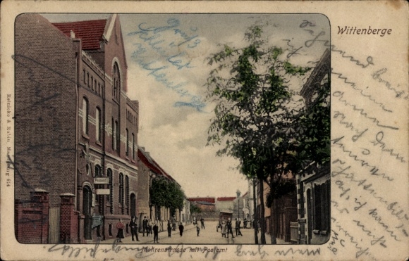Wittenberge on the Elbe Prignitz, urban scene, historic buildings, trees, street view...