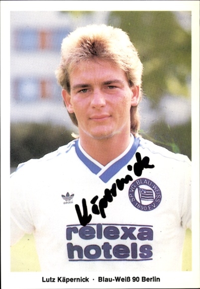 Autogrammkarte Fußballer Lutz Käpernick, Blau Weiß 90 Berlin, Autogramm