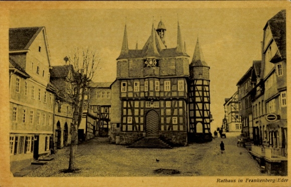 Postcard Frankenberg an der Eder Hesse, Town Hall