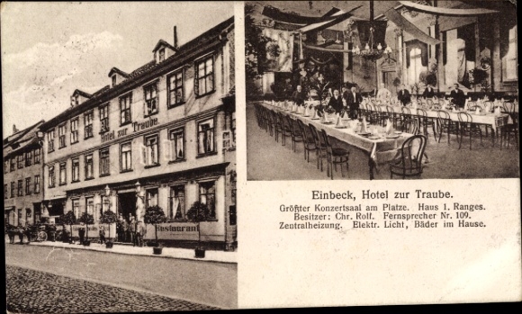 Postcard Einbeck in Lower Saxony, Hotel zur Traube, interior view