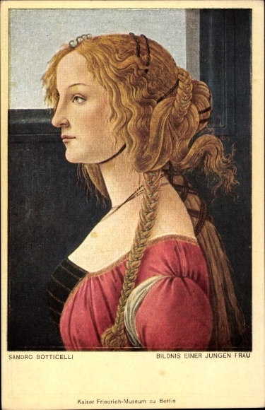 Artist Postcard Botticelli, S., portrait of a Young Woman