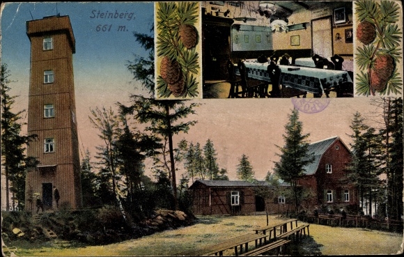 Postcard Steinberg im Vogtland, inn, observation tower