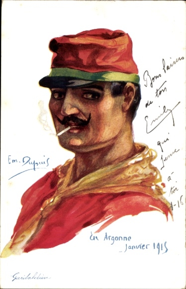Kunstenaar Ak Dupuis, Em., Nos Alliés, nr. 8, Garibaldien, Ital. soldaat