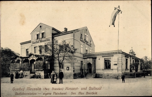 Postkaart Dresden Leuben Meusslitz, Gasthof Meusslitz