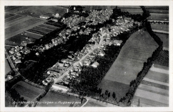 Postcard Günstedt in Thuringia, aerial photograph of Thuringia, aircraft photograph