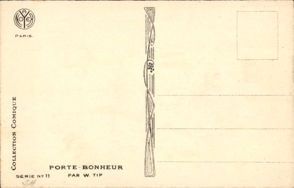 Artist Postcard Tip, W., Monkey with Hat, Large Hand