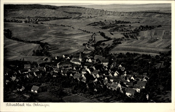 Postcard Schwalbach am Taunus Hessen, aerial photograph