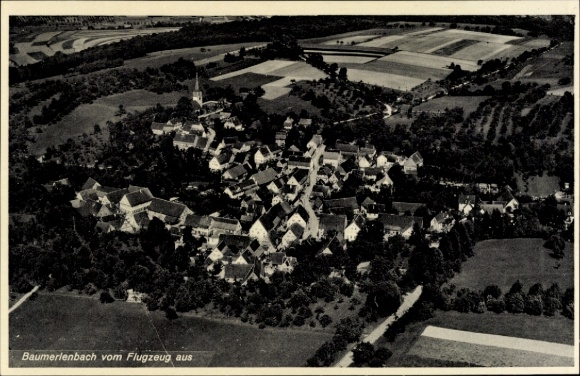 Postcard Baumerlenbach Öhringen in Hohenlohekreis Württemberg, aerial photograph