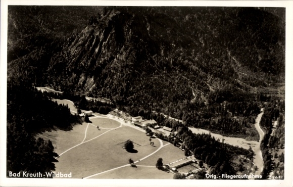 Postcard Wildbad Kreuth am Tegernsee Upper Bavaria, aerial photograph