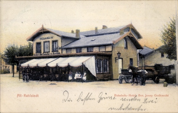 Postcard Hamburg Wandsbek Rahlstedt Altrahlstedt, Bahnhofshotel