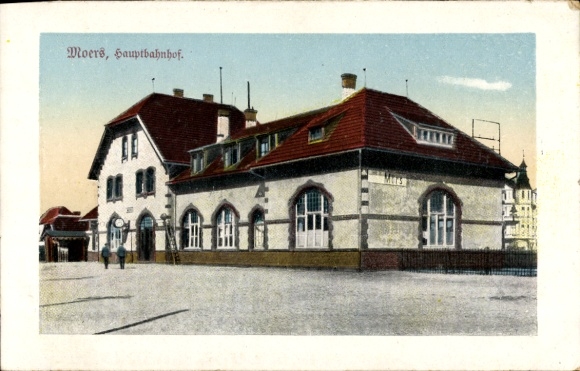 Postcard Moers am Niederrhein, main station