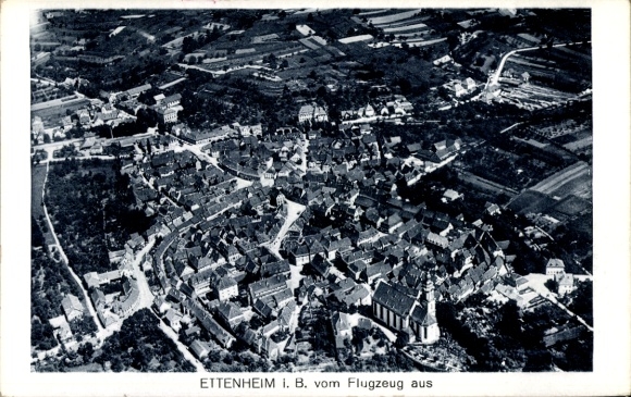 Postcard Ettenheim in Baden, view of the town, aerial photograph