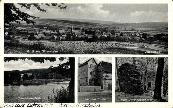 Postcard Gillersheim Katlenburg Lindau in Lower Saxony, total view, Thiershäuser Teich, department store Kiel