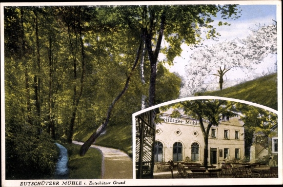 Ak Eutschütz Bannewitz Sachsen, Eutschützer Mühle im Eutschützer Grund