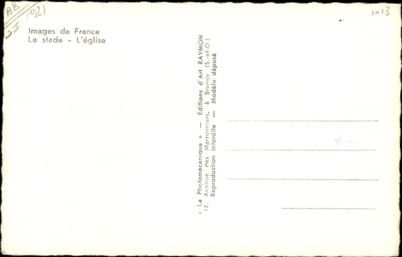 Postcard Vanves Hauts de Seine, the stadium, the Church, Coat of Arms