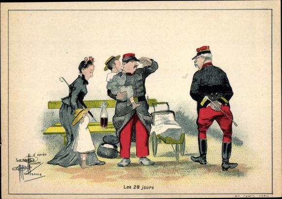 Artist PC Guillaume, Albert, French soldiers, soldier's life, soldier with child in his arms