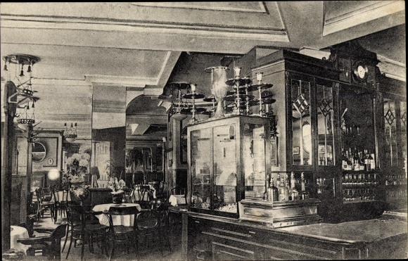 Ak Walchum im Emsland, café Friedensburg, station Hasselbrock, binnenaanzicht