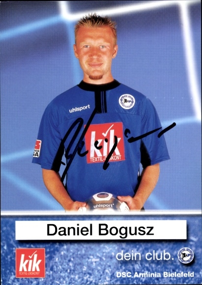 Autograph card footballer Daniel Bogusz, Arminia Bielefeld, autograph