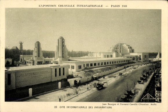 Ansichtkaart Parijs, Internationale Koloniale Tentoonstelling 1931, Cité Internationale des Informations