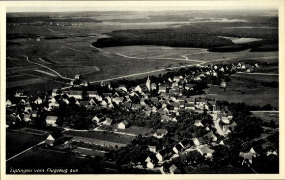 Postcard Liptingen in Baden, aerial photograph