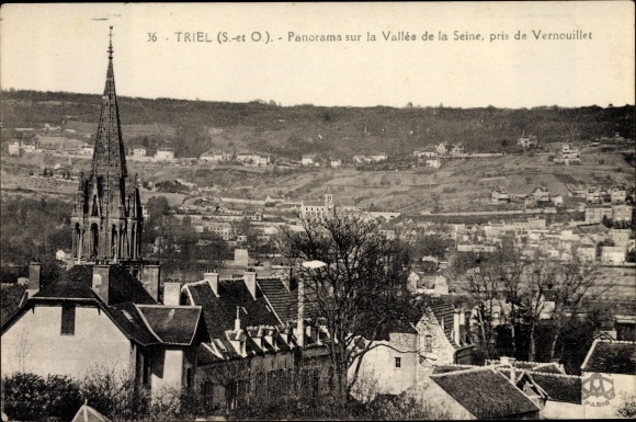 Postcard Triel sur Seine Yvelines, Panorama over the Valley, taken from Vernouillet