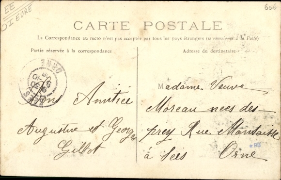 Postcard Brionne Eure, The High Street, The Town Hall