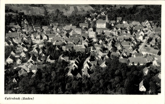 Postcard Epfenbach im Kraichgau Baden, aerial photograph