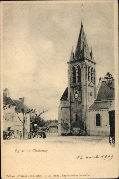Postcard Chatenay Hauts-de-Seine, The Church