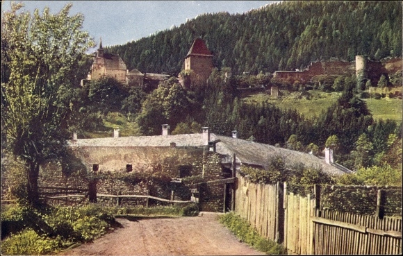 Postcard Friesach in Carinthia, ruin Petersberg