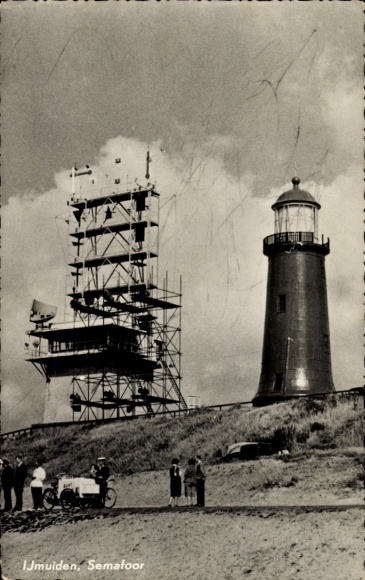 Postcard IJmuiden Ymuiden Velsen North Holland, Semafoor