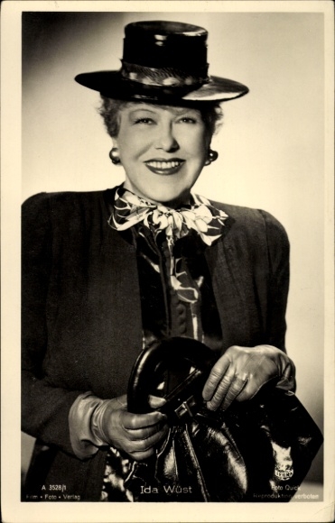 KP aktorka Ida Wüst, portret, kapelusz, torebka, portret