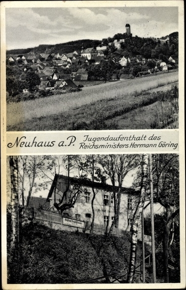 Ansichtkaart Neuhaus an der Pegnitz in de regio Neurenberg in Beieren, Gasthof Baptist Bauer, Göring&#39;s verblijf toen hij jong was