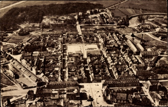 Postcard Saarlouis in Saarland, aerial view