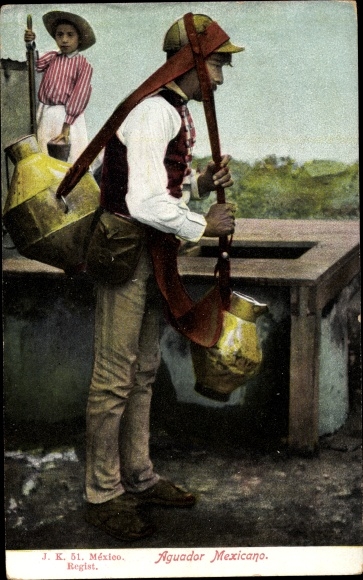 Postcard Mexico, Aguador Mexicano, Sociable, Mexican