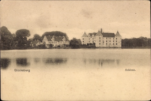 Postcard Glücksburg on the Baltic Sea, Castle