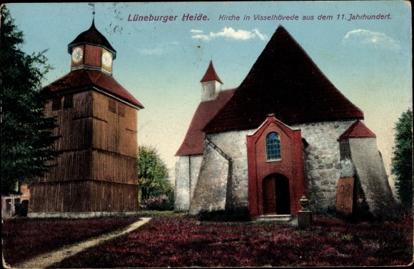 Postcard Visselhövede in Lower Saxony, church from the 11th century