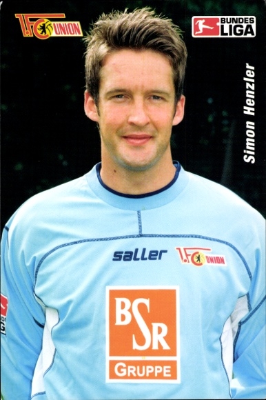 Autogrammkarte Fußballspieler Simon Henzler, 1. FC Union Berlin, Portrait